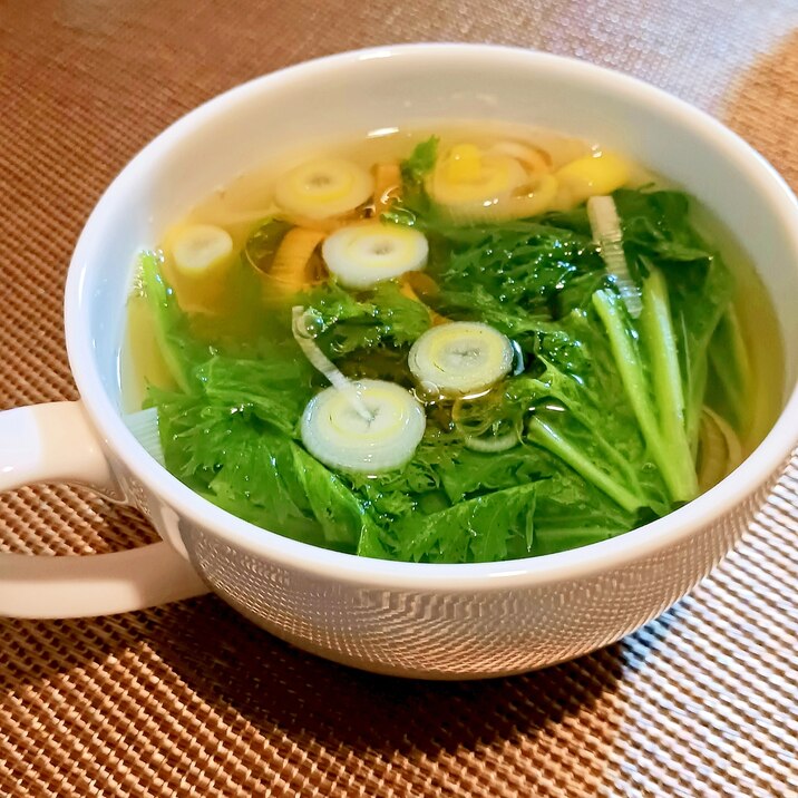 わさび菜買ったらコレ!あっさり和風スープ
